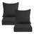 Outdoor Deep Seating Cushion loveseat of 2 -Waterproof, Detachable Cover 24"x24"x4"+22.5"x24"x6.5" Black-1055974320