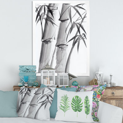 Reproduction sur toile rétro en bambou monochrome rétro IV