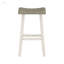 Ensemble de 2 tabourets de bar de style transitionnel, finition blanche et café, bois d'hévéa massif pour les repas décontractés, tabouret de bar-873304701-873304703