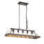 Luminaire suspendu vintage noir doré de 34 pouces - 5 douilles E26, chaîne de suspension réglable pour la salle à manger, douilles d'ampoules de cuisine, cuisine, salle à manger, salon