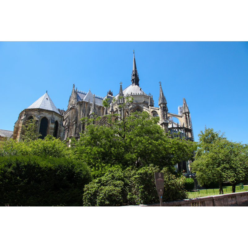 Reims cathedral 1 Piece Wrapped Canvas Wall Art, 30cm H x 46cm W