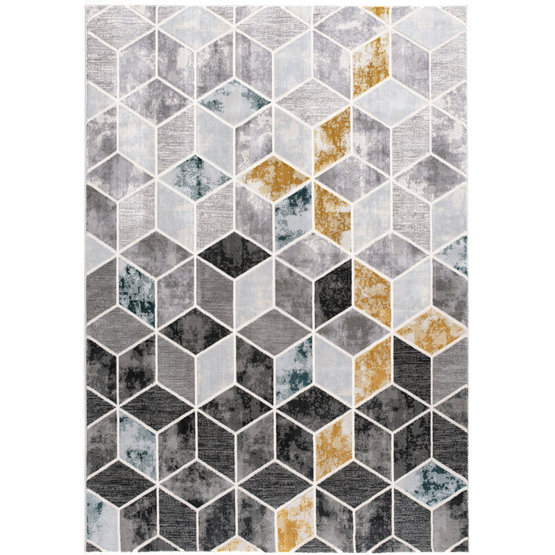 Tapis gris / blanc Normant, Rectangle 8 pi x 11 pi