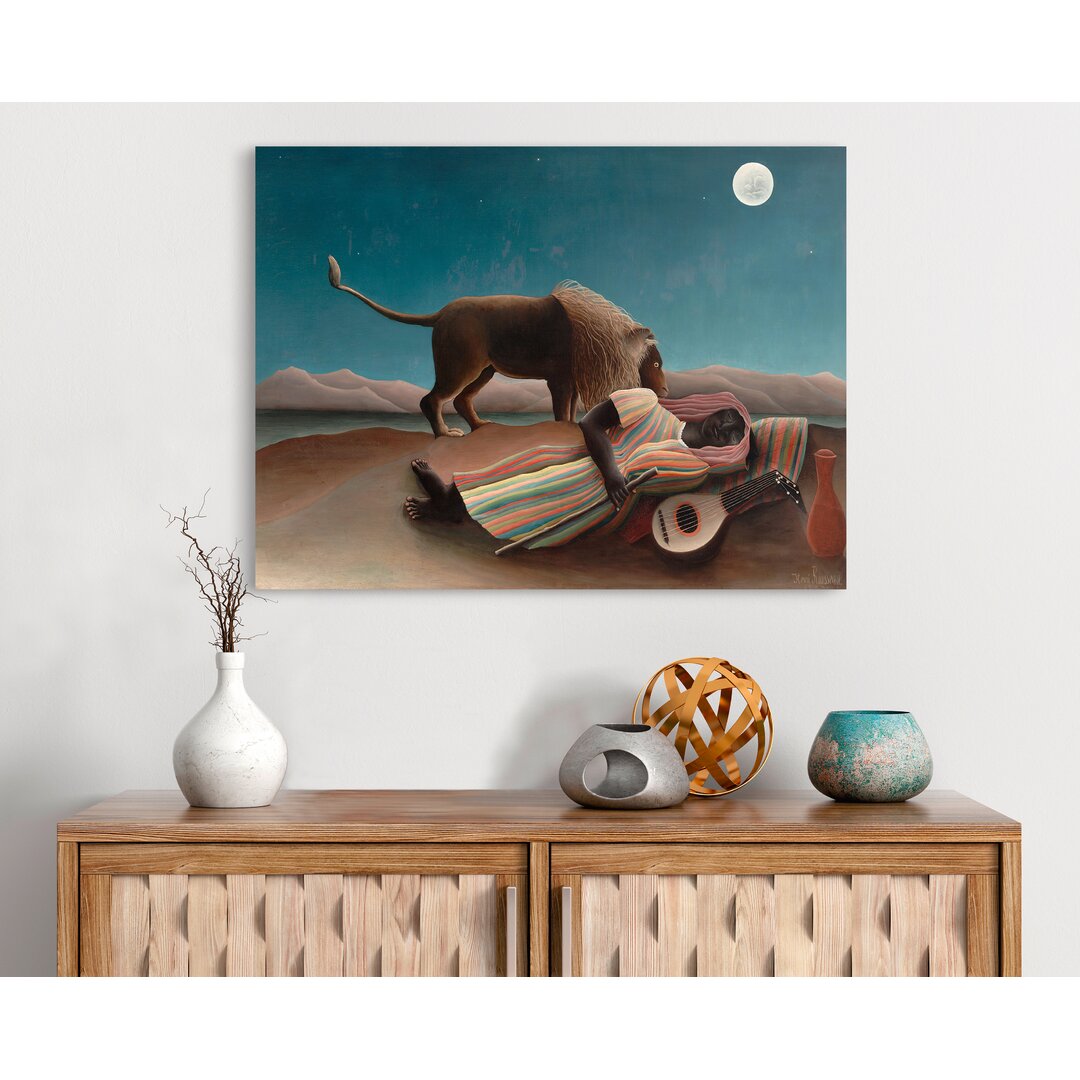 Leinwandbild - Kunstdruck „The Sleeping Gypsy” von Henri Rousseau