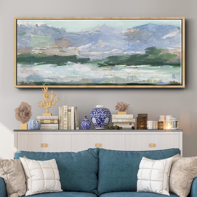 «Pastel Mountain View II», toile encadrée, H 20 po x l 50 po