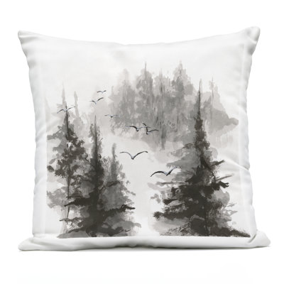 Free Flying Through Forest Outdoor Printed Pillow design by Chris Paschke
