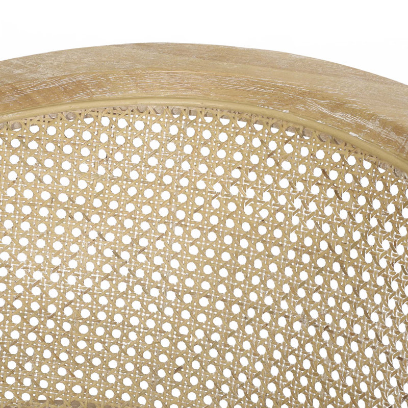 Chaise d'appoint en bois d'hévéa, Beige