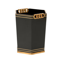 Luxurious Modern Trash Can Gold Flower