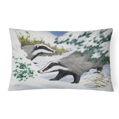  Coussin décoratif intérieur / extérieur Badgers in the Snow