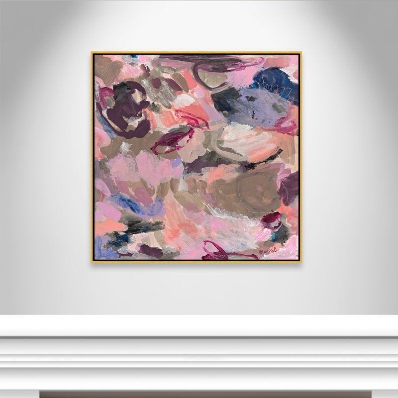 «Vineyard Evening Square» par Marisol Evora, H 37,5 po x l 37,5 po, Doré