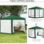 Abri de soleil extérieur hexagonal 13 'x 11' avec trous de drainage et parois latérales, filet de protection pour la détente