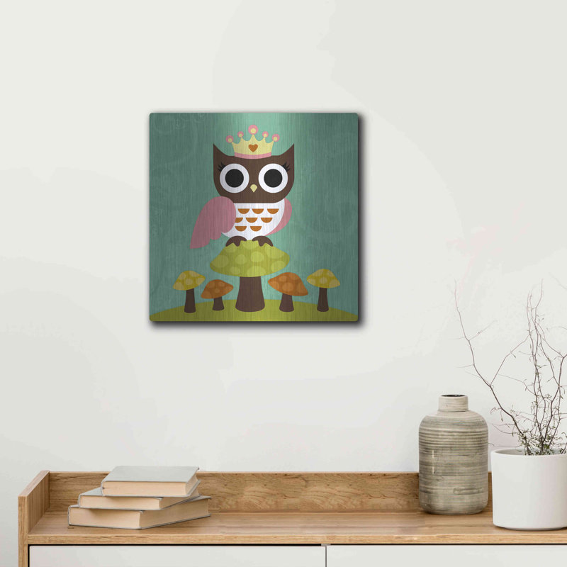 «Princess Owl» par Nancy Lee, art mural en métal, H 12 po x l 12 po
