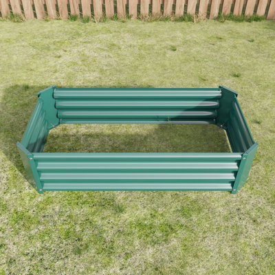 Rectangle Metal Raised Garden Bed 421Ft For Vegetables, Easy To Assemble, Long - Term Planter Plants, Assembly, With Rust Coating