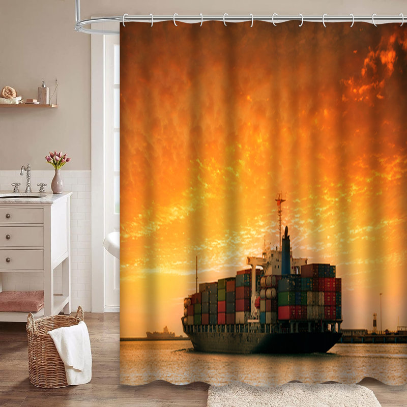 Rideau de douche avec 12 crochets Ship, L 72 po x l 72 po