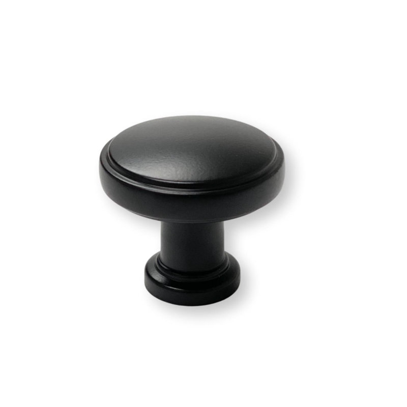 Luna Round Cabinet Knob, Satin Black