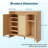 41 in Dark Oak Rattan Shoe Storage Cabinet Tall Large Farmhouse Entryway Shoe Rack Organizer Cabinet with Doors and Adjustable for Hallway Living Room-1326651748