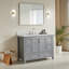 Meuble-lavabo autoportant entièrement assemblé avec plusieurs ensembles de poignées, offrant polyvalence et commodité pour votre décor de salle de bain