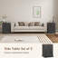 Ensemble de 2 tables d'appoint avec tiroirs et armoire, noir