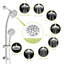 Pomme de douche à effet de pluie de 4,7 po et douche à main double 8 po, boyau, pomme de douche murale en plastique avec pomme de douche, 8 modes, glissière-120951972