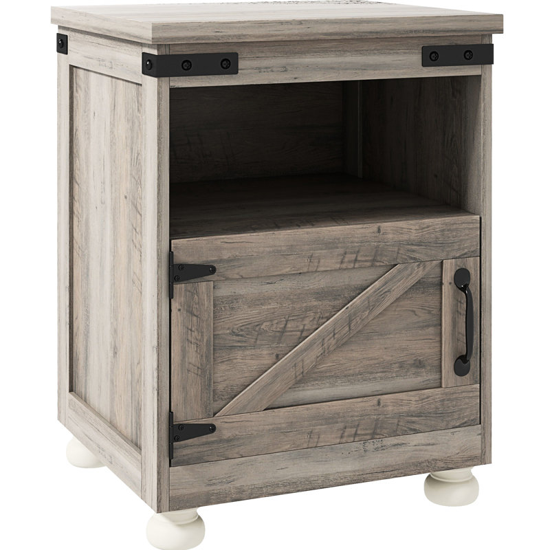 Storage Side Table, Gray. Modern End Table With Shelf & Cupboard. Wood Legged For Living Room. Construction. 17.7"X15.4"X23.6". Can Hold 110 Lbs Gray Storage. Style Open And Broad Space Legs. Stable