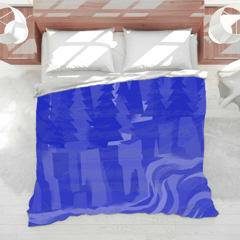Beau paysage Forest River, King, Medium Blue Dark Purple