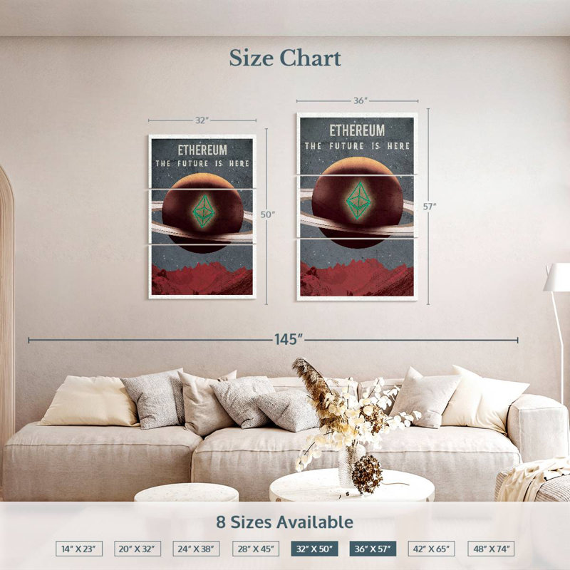 Tergel Ethereum Future Sign, 50" H x 32" W