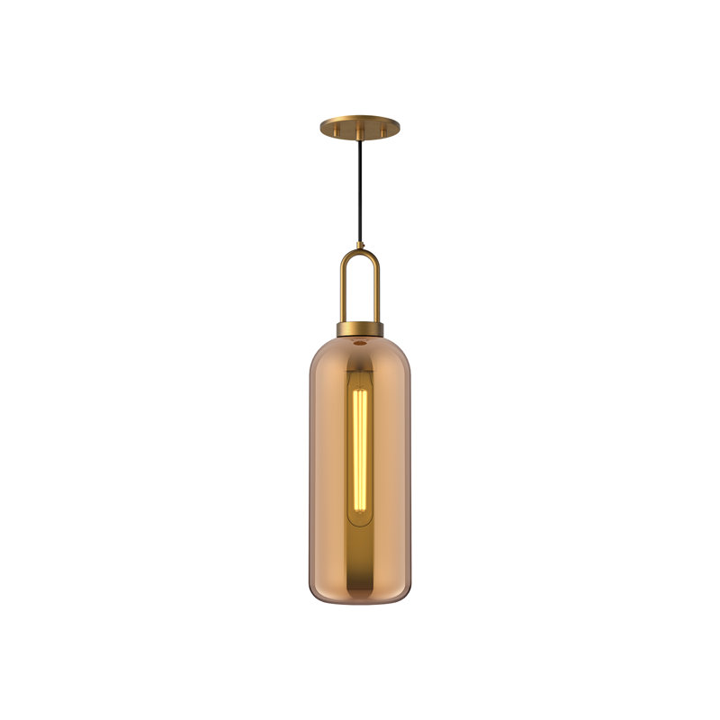 Minneapolis 1 - Light Single Pendant, Aged Gold, Copper, 20.75" H x 6" W x 6" D