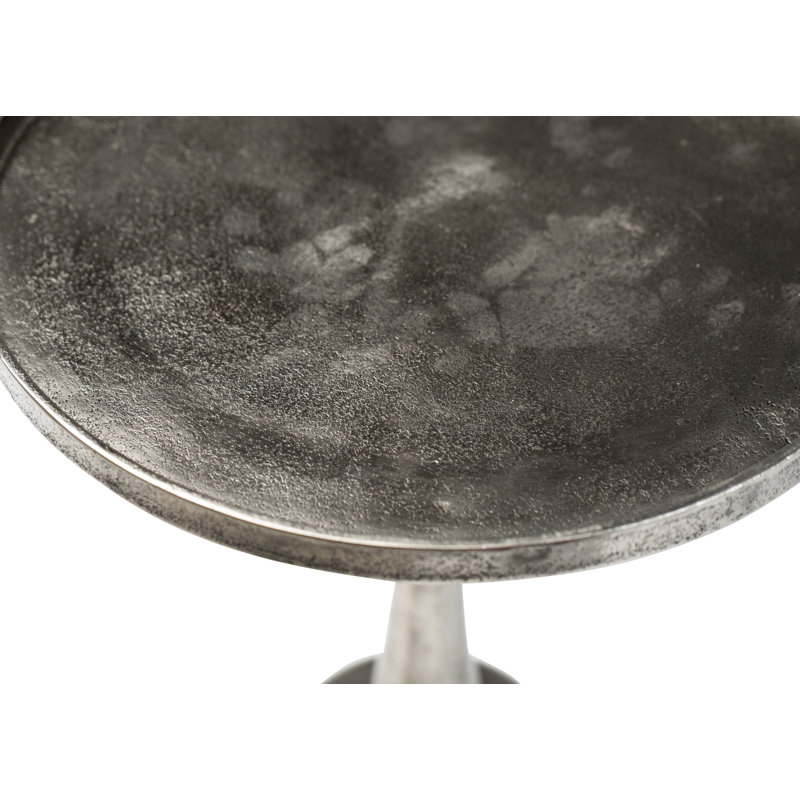 Golbez 25" Tall Aluminum Sidetable, Antique Brass
