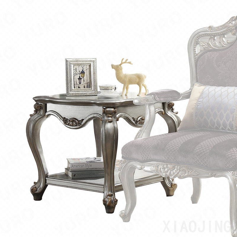Antique Platinum 1-Shelf End Table
