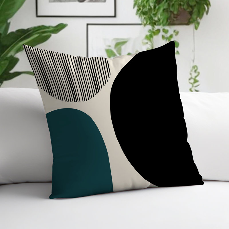 Jeté carré / extérieur en polyester Chamu, L 17 po x H 17 po, Émeraude
