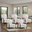 Fauteuil d'appoint rembourré en tissu de 28,35 po de largeur avec pieds en bois massif (ensemble de 3)-407407942-406491940