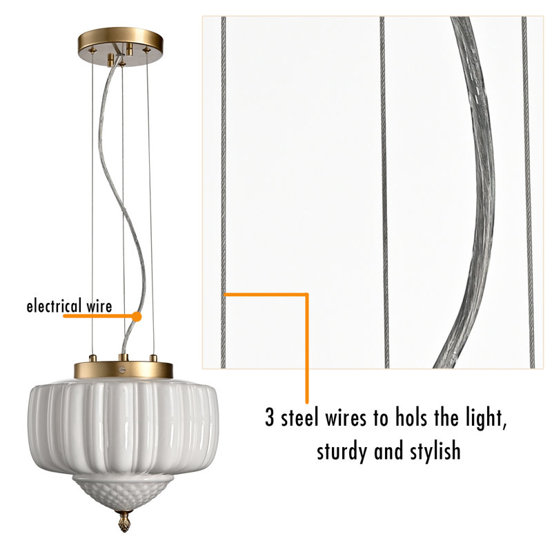 Luminaire suspendu en verre Milk