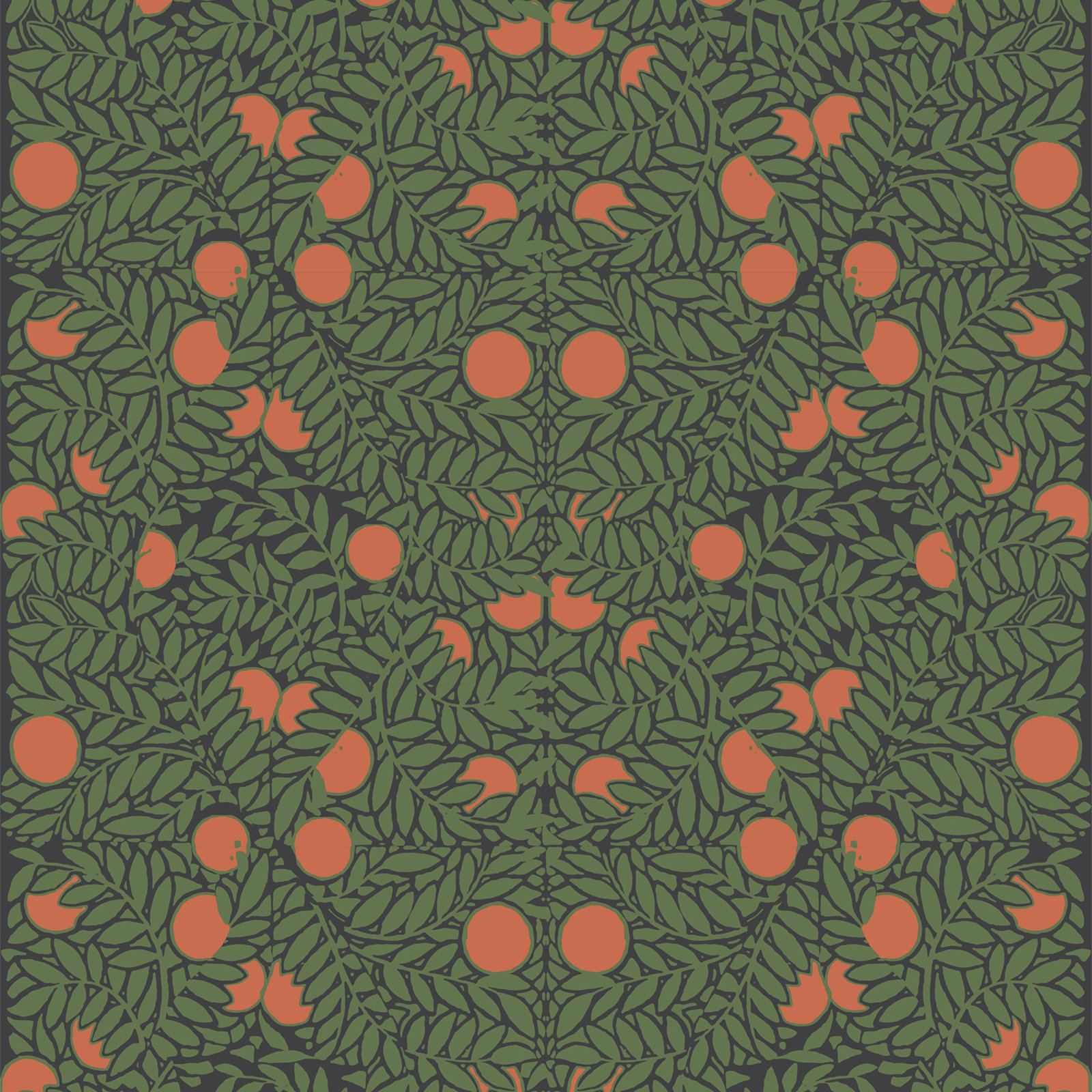 Orange Bush Self-Adhesive Wallpaper, Forest, Self-adhesive, Vinyl