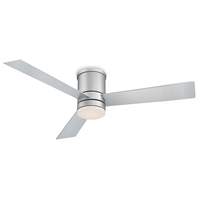 Axis 3 - Blade Indoor/Outdoor Smart Flush Mount Ceiling Fan with Remote Control and LED Light Kit Included, Works With Alexa and iOS / Android App
