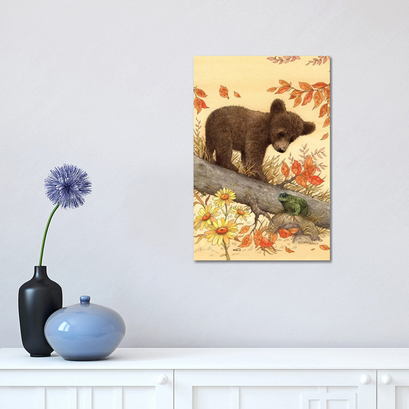 Risky Bear Cub - Wrapped Canvas Print, 30.48 cm H x 45.72 cm W
