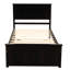 Lit plateforme simple avec 2 tiroirs coulissants - Structure en bois massif, espresso-672557989