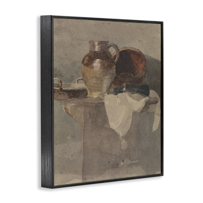  Grey Still Life Vase Framed Giclee Art by Peter Dewint