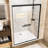 Double Sliding Shower Door 54" W X 72" H, Clear Tempered Glass With Shatter Film, Matte Black Aluminum Frame, Dual Stainless Steel Handles, Adjustable Width, Enhanced For Bathroom Frame 1/4" (6mm)-118928164
