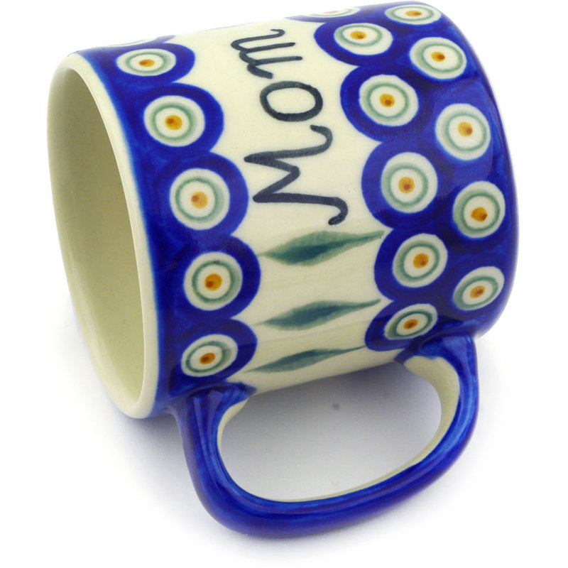 Peacock Tail Stoneware Coffee Mug