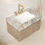 Meuble-lavabo flottant mural Adwin de 30 po (4 finitions) - Armoire pré-assemblée en contreplaqué avec comptoir en pierre frittée gris clair italien et lavabo encastré en céramique-776290440-776290486