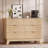 Fluted 7- Drawer Rattan Dresser For Bedroom, 47''W TV Stand Table Storge Chest of Drawers with Adjustable Feet&Metal Handle-146144707