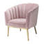 Chaise d'appoint Colla, velours rosé et finition dorée