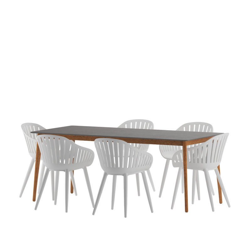 Ensemble de salle à manger en aluminium pour 75 personnes Anautica, Blanc