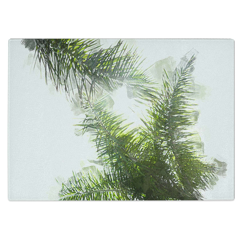 Glass Maspalomas Palm Tree Fronds in Abstract Chopping Board, 39 cm W x 28.5 cm L