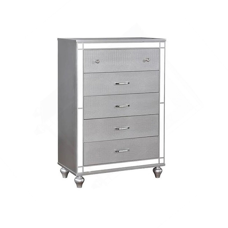 Poignées rondes en chrome de style contemporain avec poignées rondes en chrome et cristaux