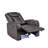 Sharaya Grey Vegan Leather LED Power Recliner With Speaker, Storage, USB And Wireless Charger