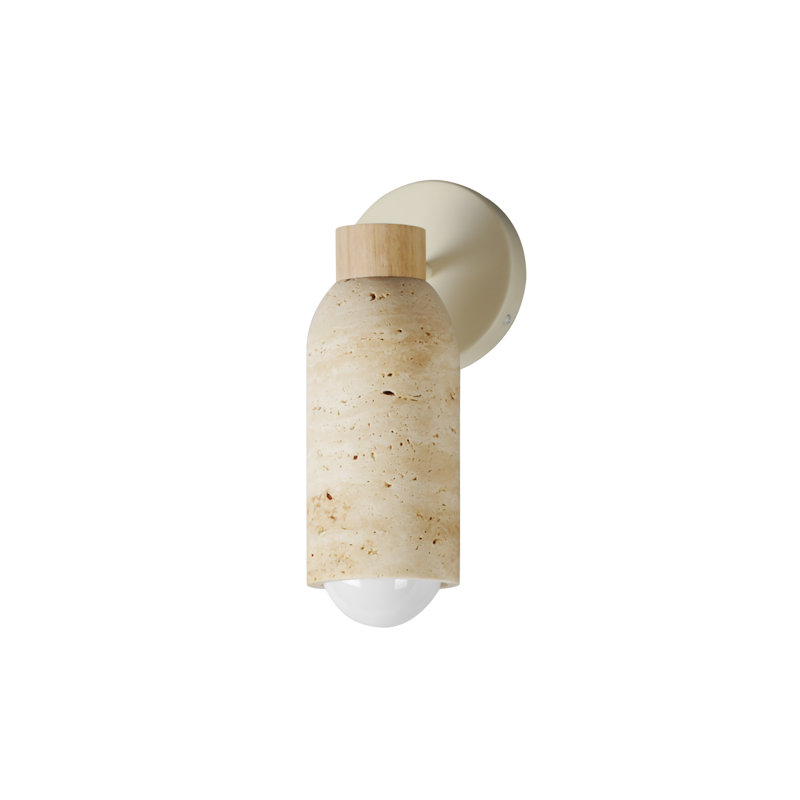 Pompeii-Wall Sconce, Travertine/Oyster