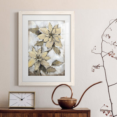 Poinsettia Study I Premium encadré mat - prêt à être suspendu