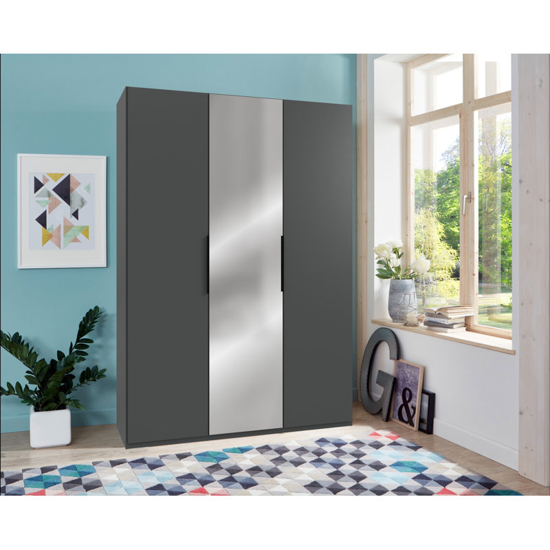 Guardino 3 Door Wardrobe, 236cm H x 150cm W x 58cm D, Graphite