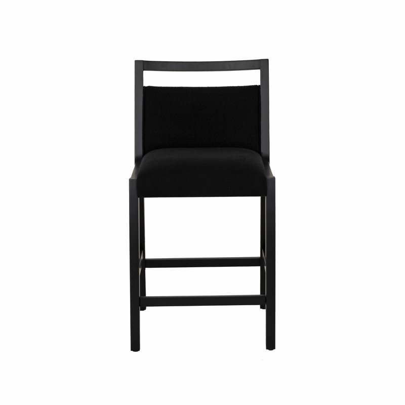 Skylar Upholstered Black Counter Stool, Black