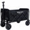Chariot utilitaire extensible à double couche avec 100% d'espace supplémentaire - Chariot d'épicerie de 225 lb pour le camping, le magasinage, les sports, le jardinage, la pêche, noir